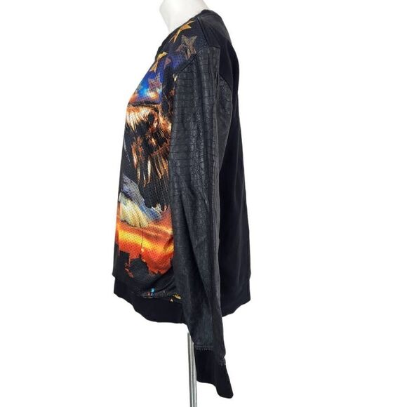 Vintage Royal Army Eagle City print croc long sleeve top Size XL - Picture 3 of 9